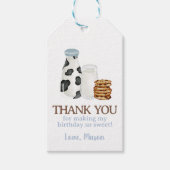 ミルクとクッキーの最初の誕生日パーティーゲストのお願い ギフトタグ (正面)