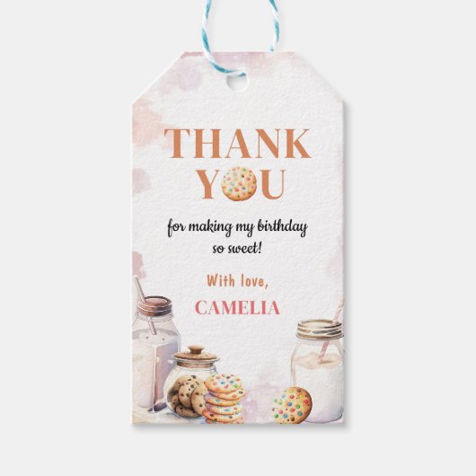 ミルクとクッキーの最初の誕生日パーティー ギフトタグ (正面)