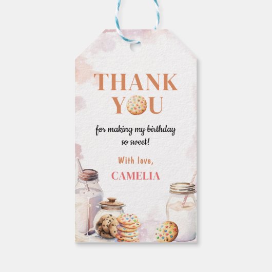 ミルクとクッキーの最初の誕生日パーティー ギフトタグ (裏面)