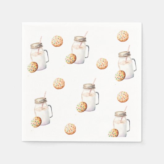 ミルクとクッキーの最初の誕生日パーティー スタンダードカクテルナプキン (正面)