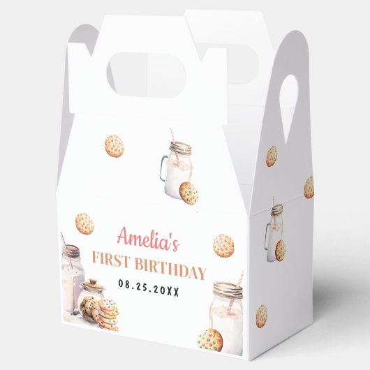 ミルクとクッキーの最初の誕生日パーティー フェイバーボックス (オープン)