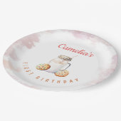 ミルクとクッキーの最初の誕生日パーティー ペーパープレート (アングル)