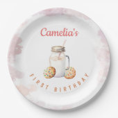 ミルクとクッキーの最初の誕生日パーティー ペーパープレート (正面)
