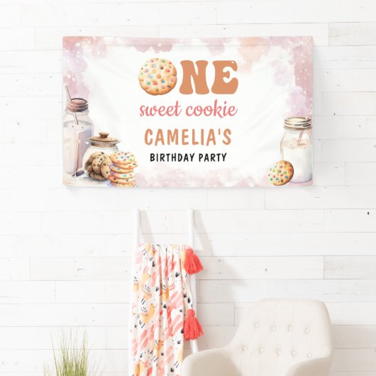 ミルクとクッキーの最初の誕生日パーティー 横断幕 (インサイチュ)