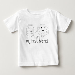 ミルクとクッキーの最高の友達BFFフレンドシップアート ベビーTシャツ