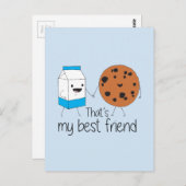 ミルクとクッキーの最高の友達BFFフレンドシップアート ポストカード (正面/裏面)
