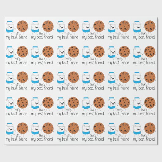 ミルクとクッキーの最高の友達BFFフレンドシップアート ラッピングペーパー (フラット)