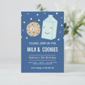 ミルクとクッキーの誕生日デザートパーティの招待状 (スタンド正面)