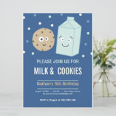 ミルクとクッキーの誕生日デザートパーティの招待状 招待状 (スタンド正面)