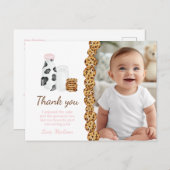 ミルクとクッキーの誕生日パーティーお礼カード ポストカード (正面/裏面)