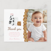 ミルクとクッキーの誕生日パーティーお礼カード ポストカード (正面)