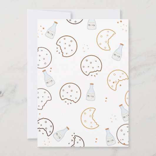 ミルクとクッキーの誕生日パーティーの女の子のための招待 招待状 (裏面)