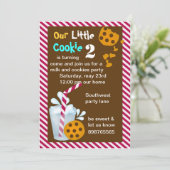 ミルクとクッキーの誕生日パーティーの招待状 招待状 (スタンド正面)