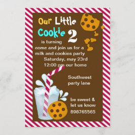 ミルクとクッキーの誕生日パーティーの招待状 招待状