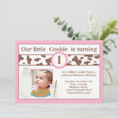 ミルクとクッキーの誕生日パーティー招待ガール 招待状 (スタンド正面)