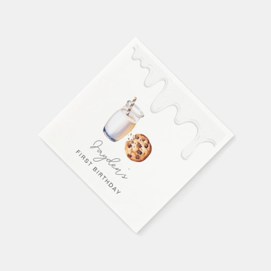 ミルクとクッキーの誕生日パーティー スタンダードカクテルナプキン (角)