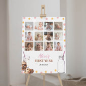 ミルクとクッキーの誕生日写真マイルストーンのサイン ポスター