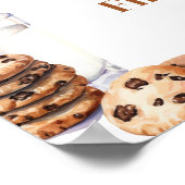 ミルクとクッキーの誕生日写真マイルストーンのサイン ポスター (角)