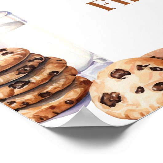 ミルクとクッキーの誕生日写真マイルストーンのサイン ポスター (角)