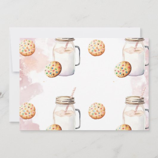 ミルクとクッキーの誕生日写真 サンキューカード (裏面)