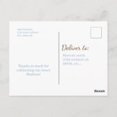 ミルクとクッキーの誕生日感謝していパーティー ポストカード (裏面)