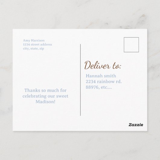 ミルクとクッキーの誕生日感謝していパーティー ポストカード (裏面)