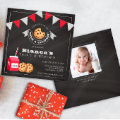 ミルクとクッキーの誕生日招待状-ヴィンテージチャ 招待状