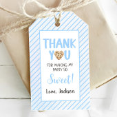 ミルクとクッキーの青い最初の誕生日パーティー ギフトタグ