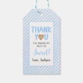 ミルクとクッキーの青い最初の誕生日パーティー ギフトタグ (裏面)