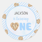 ミルクとクッキーの青い最初の誕生日パーティー ラウンドシール (正面)