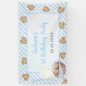 ミルクとクッキーの青い最初の誕生日パーティー 横断幕 (縦)