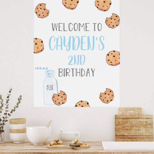 ミルクとクッキーの青い誕生日へようこそ ポスター (キッチン)