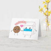 ミルクとクッキーグリーティングカード（横） カード (黄色い花)