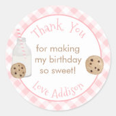 ミルクとクッキーパーティーピンクジンガム ラウンドシール (正面)