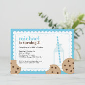 ミルクとクッキーブルーとブラウン招待状 招待状 (スタンド正面)