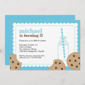 ミルクとクッキーブルーとブラウン招待状 招待状 (正面/裏面)