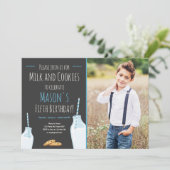 ミルクとクッキーブルーボーイ誕生パーティー 招待状 (スタンド正面)