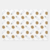 ミルクとクッキーベビーボトルシャワーギフトラップ ラッピングペーパーシート (正面)