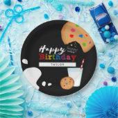 ミルクとクッキーレインボーハッピーバースデー ペーパープレート (パーティー)