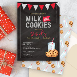 ミルクとクッキーヴィンテージBlackboard誕生日インビタット 招待状