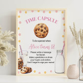 ミルクとクッキー女の子の誕生日時間カプセルのサイン ポスター