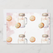 ミルクとクッキー女の子の赤ちゃんシャワー写真 招待状 (裏面)