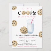 ミルクとクッキー女の子の赤ちゃんシャワー 招待状 (正面)