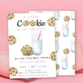 ミルクとクッキー女の子の赤ちゃんシャワー 招待状