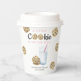 ミルクとクッキー女の子の赤ちゃんシャワー 紙コップ