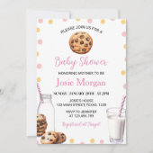 ミルクとクッキー女の子ベビーシャワー招待状 招待状 (正面)