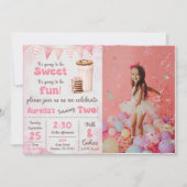 ミルクとクッキー女の子2nd誕生日パーティー写真 招待状 (正面)