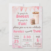 ミルクとクッキー女の子2nd誕生日パーティー 招待状 (正面)