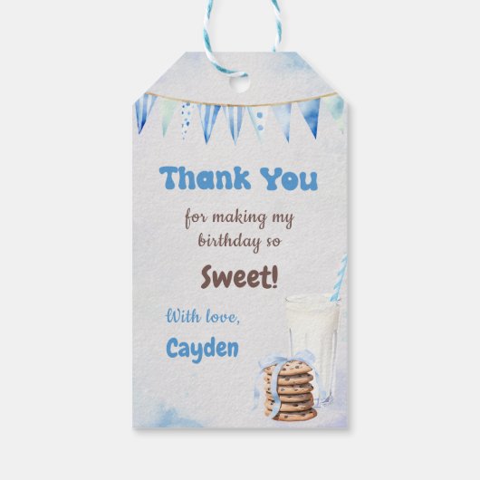 ミルクとクッキー少年の最初の誕生日パーティー ギフトタグ (裏面)