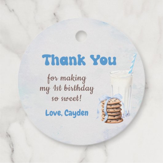 ミルクとクッキー少年の最初の誕生日パーティー フェイバータグ (裏面)